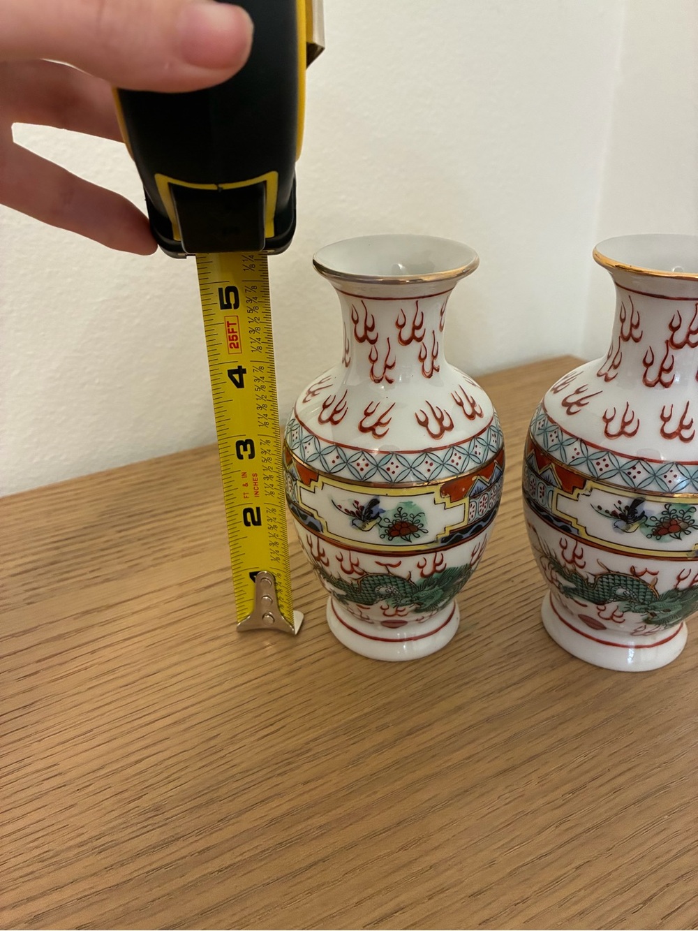 Vintage ACF Japanese Porcelain Ware Vases (Pair of 2) - Picture 2 of 8
